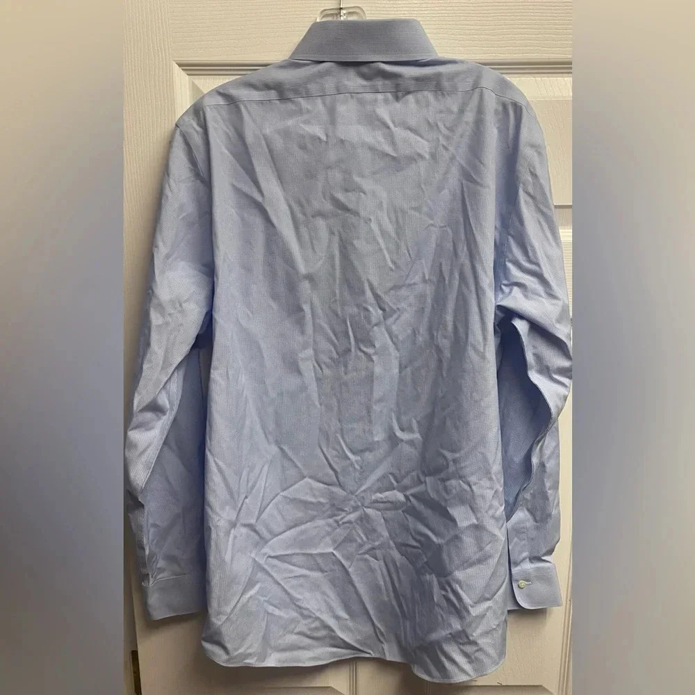 Brooks Brothers Mens Blue 100% Supima Cotton Button Down Dress Top Shirt Size 17 - Picture 6 of 6